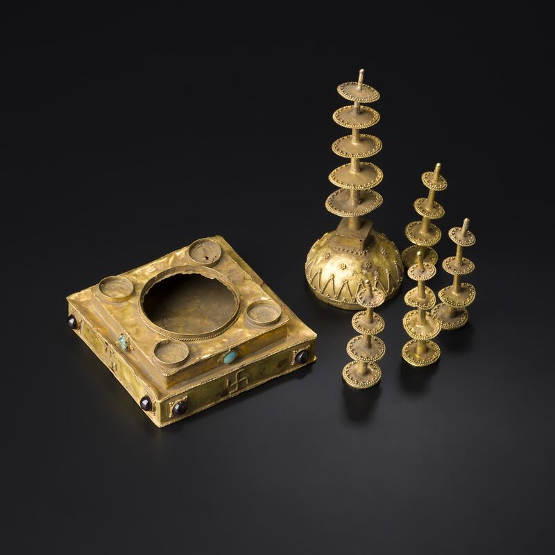 Stupa with Five Spires, on a Jewelled Base